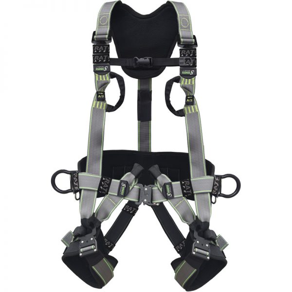 Fallskyddsele utrustad med öglor för stödlina och 2 kopplingsöglor för fallskyddsutrustning